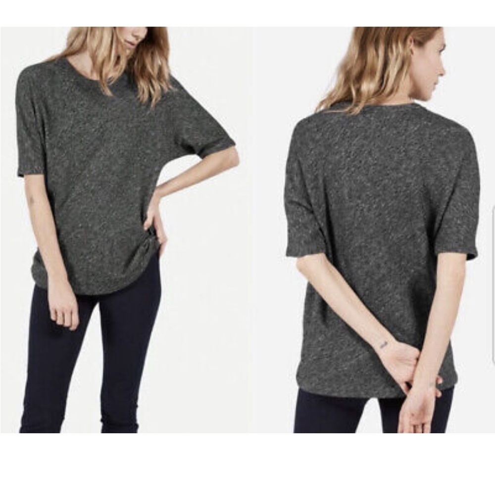 EVERLANE MELANGE GRAY 100% COTTON TEE T-SHIRT TOP MEDIUM